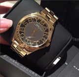 Marc Jacobs Henry Transparent Gold Dial Gold Steel Strap Watch for Women - MBM3206 Buy Now By Marc Jacobs