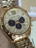 Michael Kors Lexington Crystals Gold Dial Gold Steel Strap Watch for Men - MK8494 Buy Now By Michael Kors