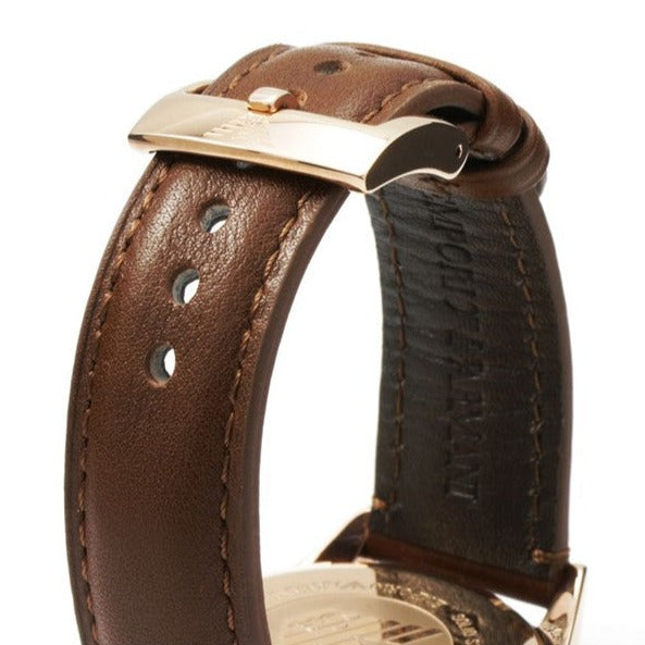 Emporio Armani Sportivo Chronograph White Dial Brown Leather Strap Watch For Men - AR5996 Buy Now By Emporio Armani