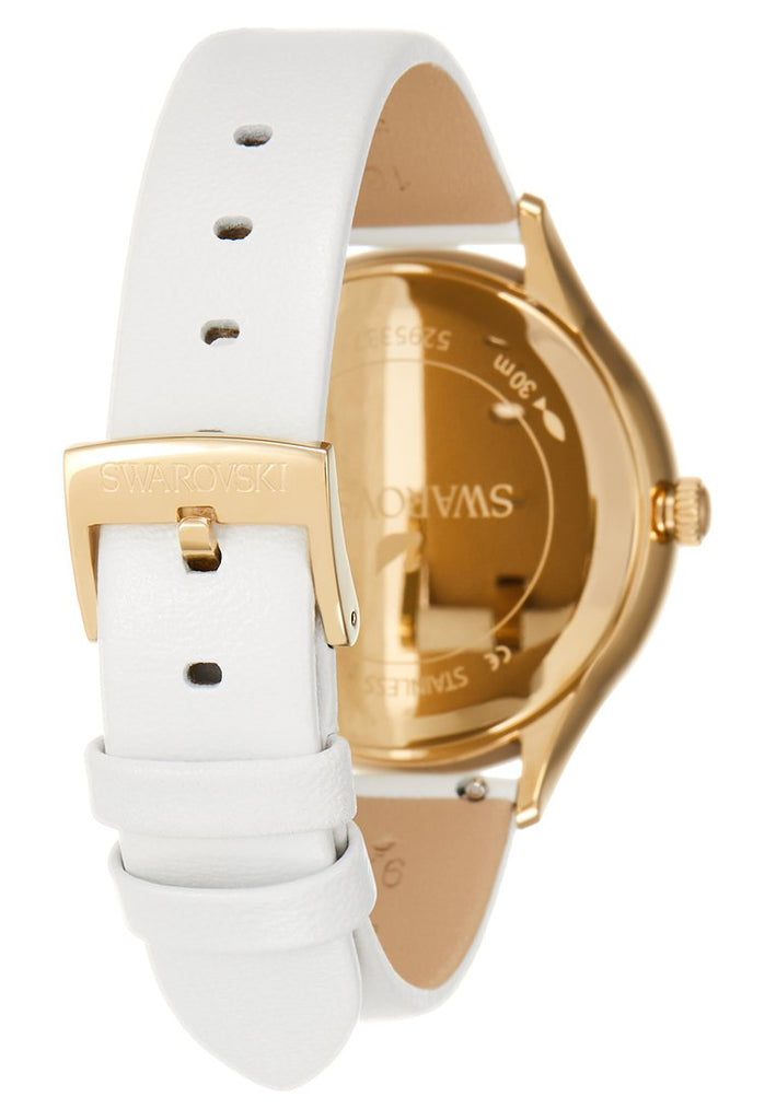Swarovski Octea Nova Quartz White Dial White Leather Strap Watch for Women - 5295337 Buy Now By Swarovski