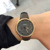 Fossil Tailor Grey Dial Grey Leather Strap Watch for Women - ES3913 Buy Now By Fossil