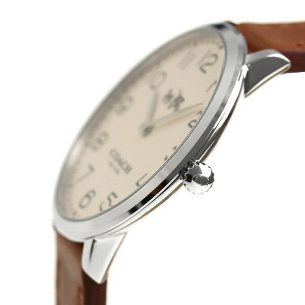 Coach Slim Easton White Dial Brown Leather Strap Watch for Women - 14502682 Buy Now By Coach