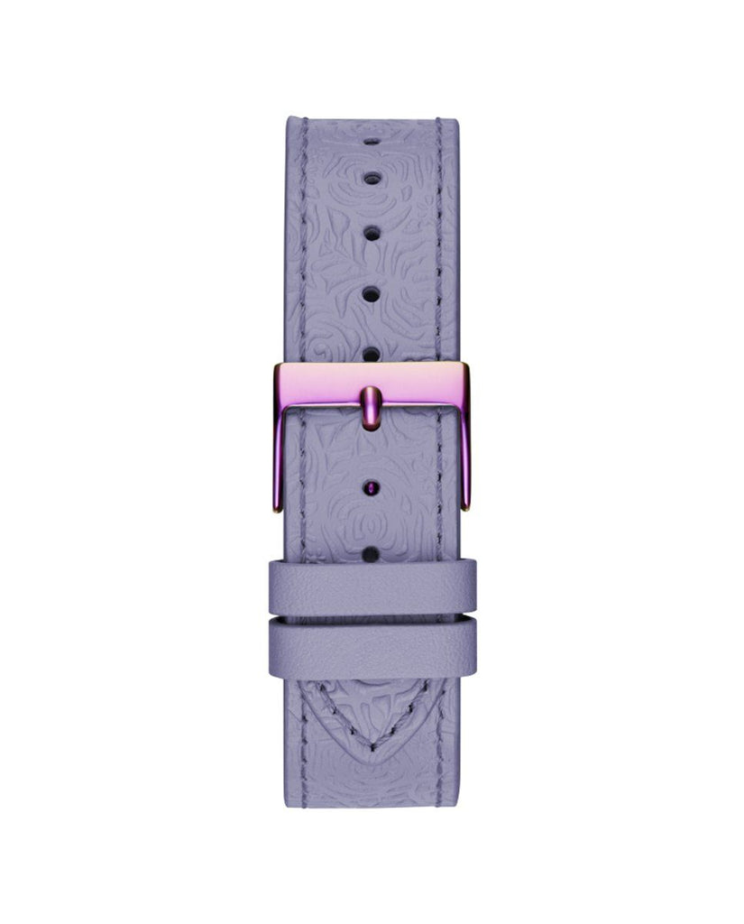 Guess Dahlia Analog Silver Dial Purple Leather Strap Watch For Women - GW0529L4 Buy Now By Guess