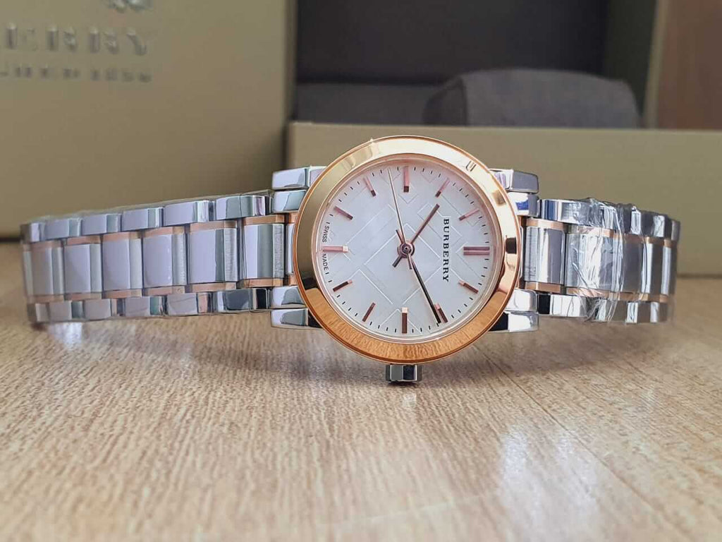 Burberry The City Silver Dial Two Tone Steel Strap Watch for Women - BU9205 Buy Now By Burberry