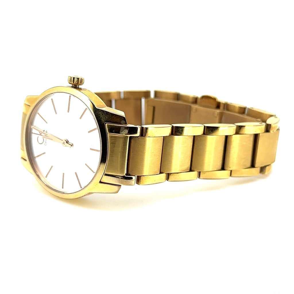 Calvin Klein City White Dial Gold Steel Strap Watch for Women - K2G23546 Buy Now By Calvin Klein