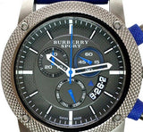 Burberry Sports Chronograph Black Dial Blue Rubber Strap Watch for Men - BU7714 Buy Now By Burberry