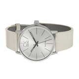 Calvin Klein Post Minimal Silver Dial White Leather Strap Watch for Men - K7621126 Buy Now By Calvin Klein