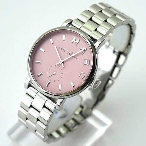 Marc Jacobs Baker Pink Dial Silver Steel Strap Watch for Women - MBM3283 Buy Now By Marc Jacobs