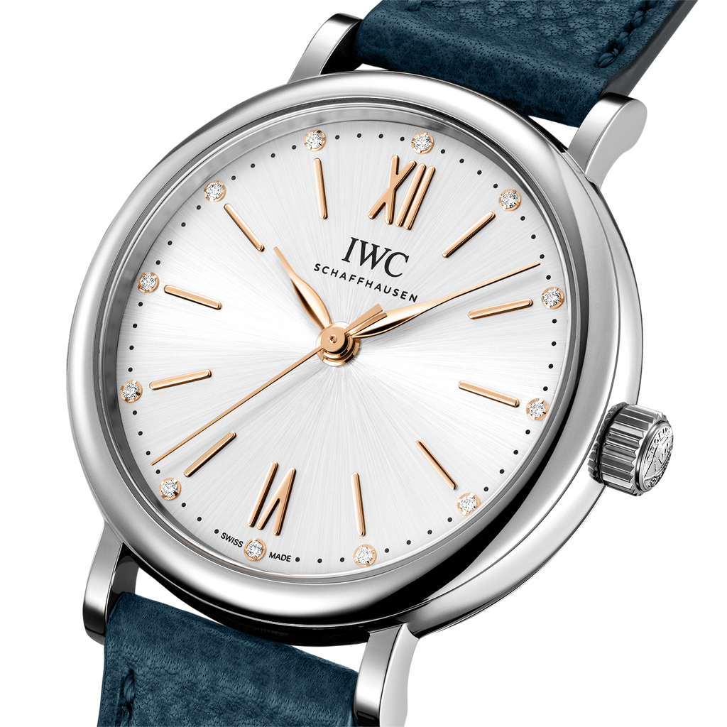 IWC Portofino Automatic Silver Dial Blue Leather Strap Watch for Women - IW357411 Buy Now By IWC