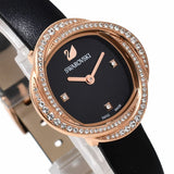 Swarovski Crystal Flower Black Dial Black Leather Strap Watch for Women - 5552421 Buy Now By Swarovski
