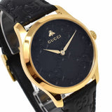 Gucci G Timeless Quartz Black Dial Black Leather Strap Watch For Women - YA1264034A Buy Now By Gucci