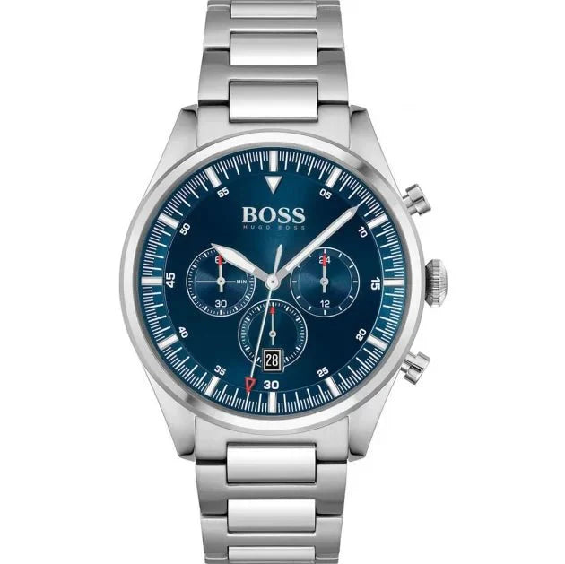 Hugo Boss Pioneer Blue Dial Silver Steel Strap Watch for Men - 1513867 Buy Now By Hugo Boss