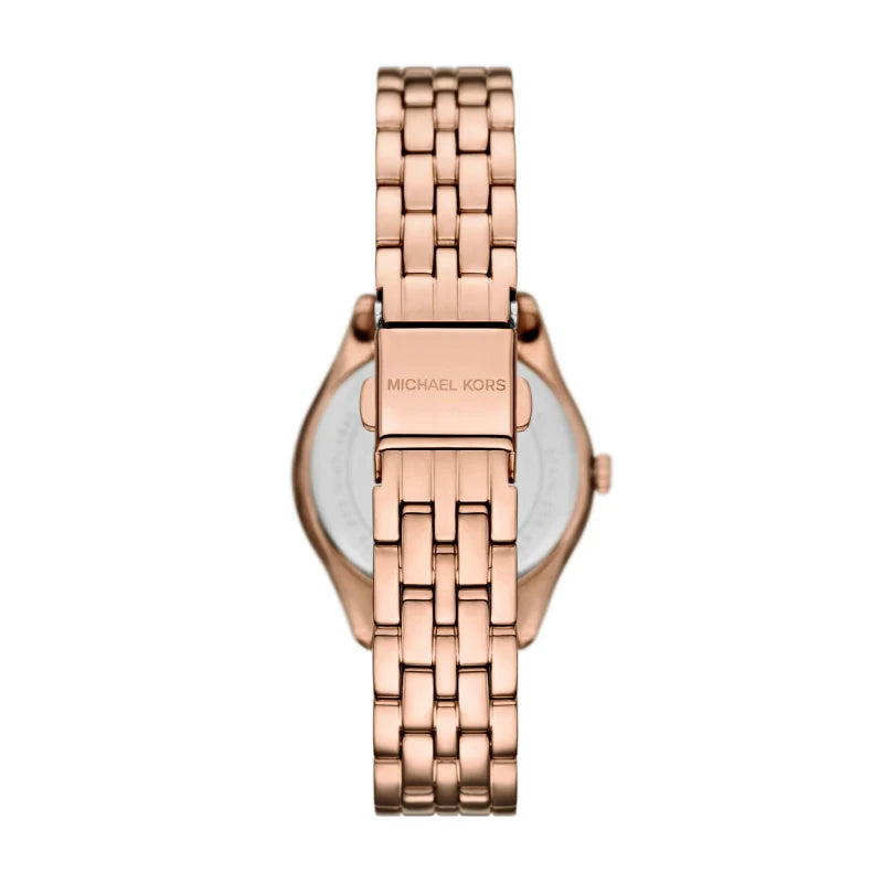 Michael Kors Harlowe Three-Hand Rose Gold Dial Rose Gold Steel Strap Watch for Women - MK4845 Buy Now By Michael Kors