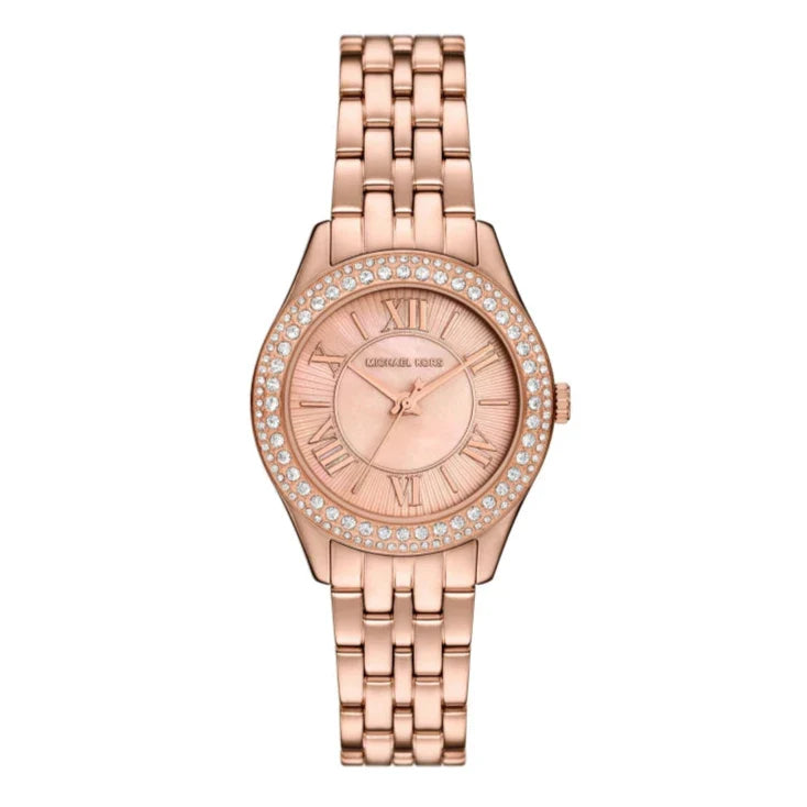 Michael Kors Harlowe Three-Hand Rose Gold Dial Rose Gold Steel Strap Watch for Women - MK4845 Buy Now By Michael Kors