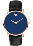 Movado Museum Sport Blue Dial Black Leather Strap Watch for Men - 0607266 Buy Now By Movado