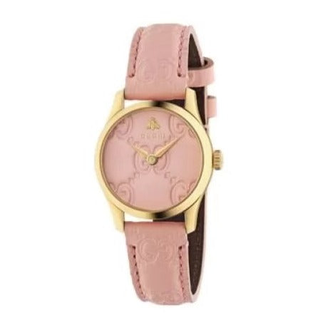 Gucci G Timeless Quartz Pink Dial Pink Leather Strap Watch For Women - YA1265005 Buy Now By Gucci
