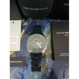 Emporio Armani Sportivo Chronograph Black Dial Black Strap Watch For Men - AR5858 Buy Now By Emporio Armani