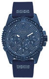 Guess Frontier Crystals Blue Dial Blue Silicon Strap Watch For Men - W1132G4 Buy Now By Guess