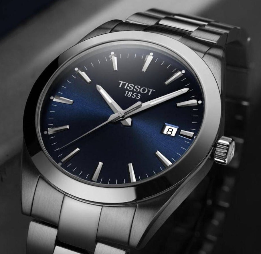Tissot Gentleman Blue Dial Silver Steel Strap Watch For Men - T127.410.11.041.00 Buy Now By Tissot