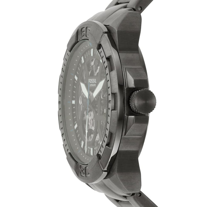 Fossil Bronson Automatic Skeleton Black Dial Grey Steel Strap Watch for Men - ME3218 Buy Now By Fossil
