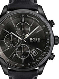 Hugo Boss Grand Prix Black Dial Black Leather Strap Watch for Men - 1513474 Buy Now By Hugo Boss