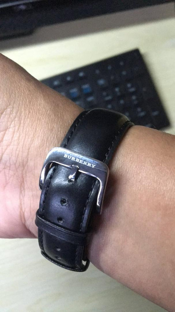 Burberry The Classic Horseferry Beige Dial Black Leather Strap Watch for Men - BU10000 Buy Now By Burberry