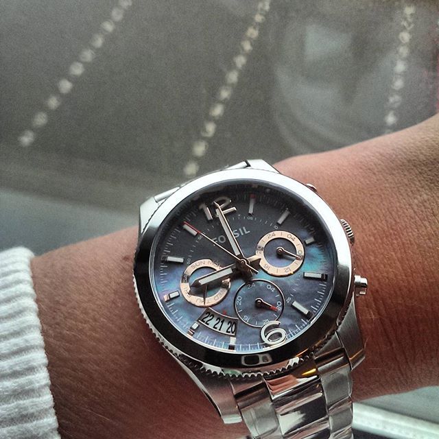 Fossil Perfect Boyfriend Mother of Pearl Blue Dial Silver Steel Strap Watch for Women - ES3880 Buy Now By Fossil