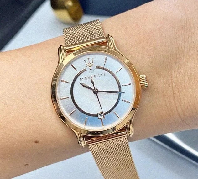 Maserati Epoca Mother of Pearl Dial Rose Gold Mesh Strap Watch For Women - R8853118506 Buy Now By Maserati