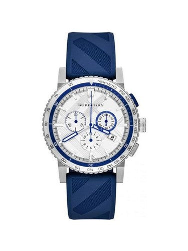 Burberry City Sport Chronograph White Dial Blue Rubber Strap Watch For Men - BU9808 Buy Now By Burberry