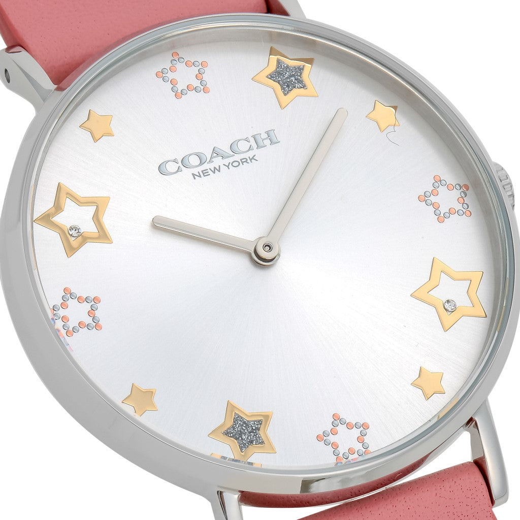 Coach Perry Mother of Pearl White Dial Pink Leather Strap Watch for Women - 14503243 Buy Now By Coach