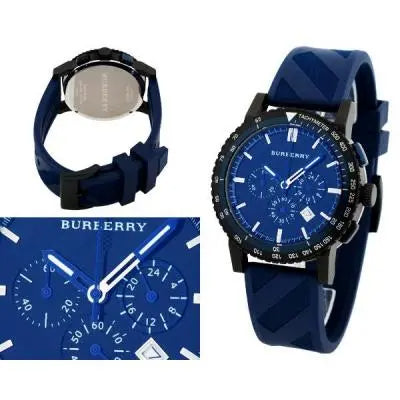 Burberry The City Sport Chronograph Black Dial Blue Rubber Strap Watch For Men - BU9807 Buy Now By Burberry