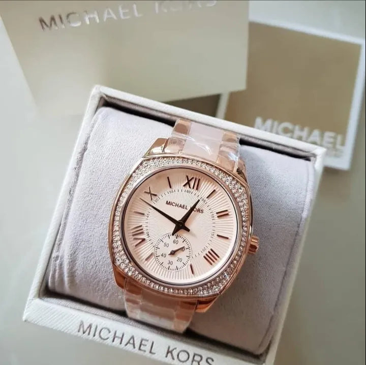 Michael Kors Bryn Rose Gold Dial Two Tone Steel Strap Watch for Women - MK6135 Buy Now By Michael Kors