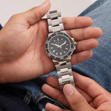 Guess Track Black Dial Silver Steel Strap Watch for Men - GW0426G1 Buy Now By Guess