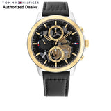 Tommy Hilfiger Henry Chronograph Black Dial Black Leather Strap Watch For Men - 1710474 Buy Now By Tommy Hilfiger