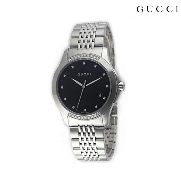 Gucci G Timeless Diamonds Black Dial Silver Steel Strap Watch For Women - YA126408 Buy Now By Gucci