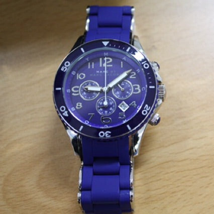 Marc Jacobs Rock Chronograph Blue Dial Blue Silicone Strap Watch for Women - MBM2548 Buy Now By Marc Jacobs