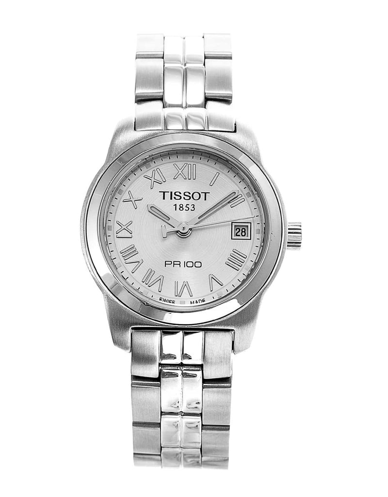 Tissot T Classic PR100 Silver Dial Silver Steel Strap Watch For Women - T049.210.11.033.00 Buy Now By Tissot
