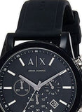 Armani Exchange Outerbanks Chronograph Black Dial Black Silicone Strap Watch For Men - AX1326 Buy Now By Armani Exchange