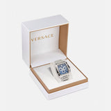 Versace Dominus Chronograph Blue Dial Silver Steel Strap Watch For Men - VE6H00423 Buy Now By Versace