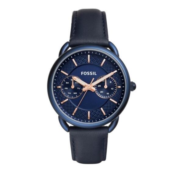 Fossil Tailor Blue Dial Blue Leather Strap Watch for Women - ES4092 Buy Now By Fossil