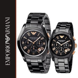 Emporio Armani Chronograph Black Ceramic Stainless Steel Dial Watch For Women - AR1411 Buy Now By Emporio Armani