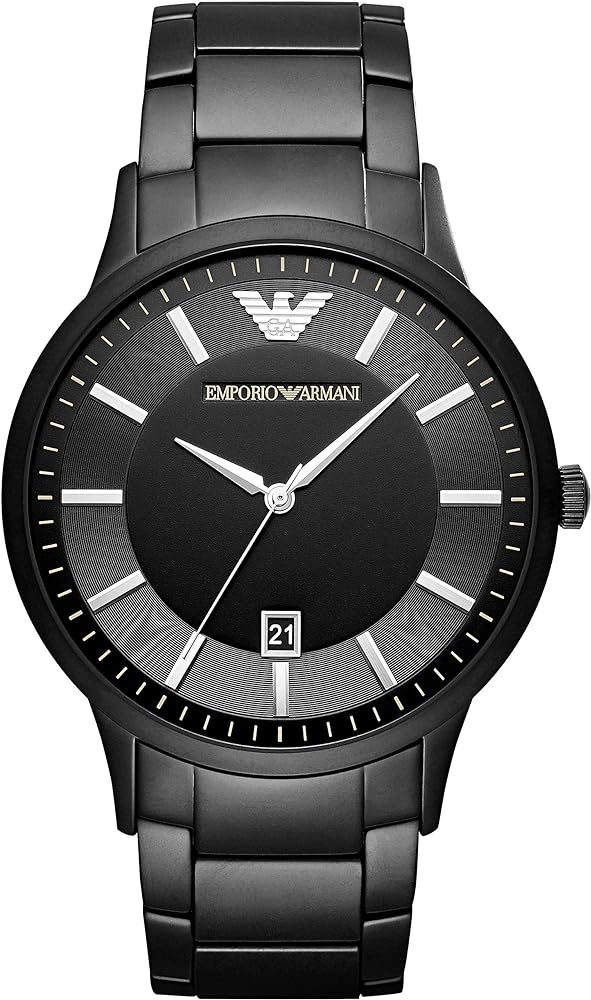 Emporio Armani Renato Quartz Black Dial Black Steel Strap Watch For Men - AR11079 Buy Now By Emporio Armani