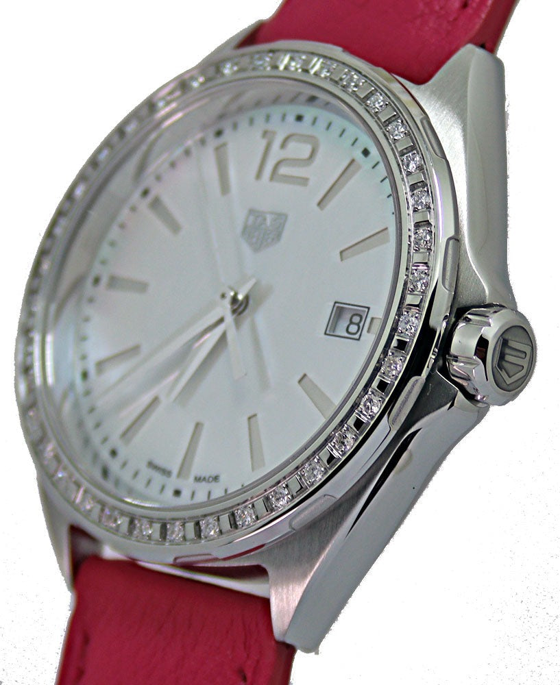 Tag Heuer Formula 1 Quartz Mother of Pearl Dial Red Leather Strap Watch for Women - WBJ131A.FC8253 Buy Now By Tag Heuer