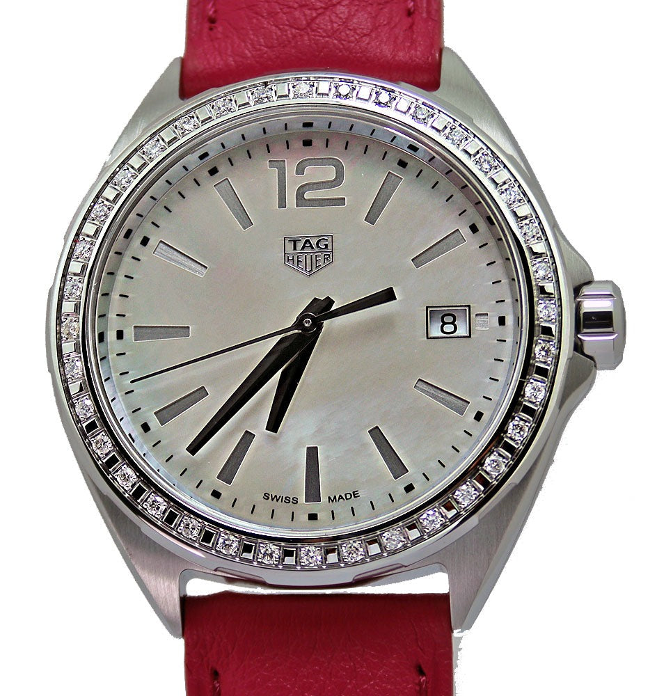 Tag Heuer Formula 1 Quartz Mother of Pearl Dial Pink Leather Strap Watch for Women - WBJ131A.FC8252 Buy Now By Tag Heuer
