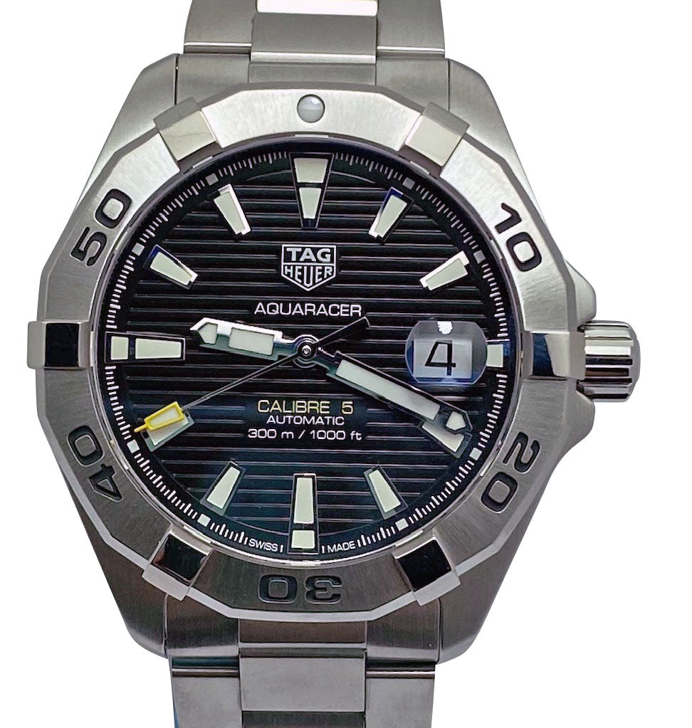 Tag Heuer Aquaracer Automatic Caliber 5 Black Dial Silver Steel Strap Watch for Men - WBD2110.BA0928 Buy Now By Tag Heuer
