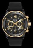 Bulova Marine Star Chronograph Black Dial Black Rubber Strap Watch for Men - 98B278 Buy Now By Bulova