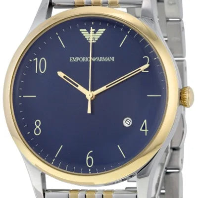 Emporio Armani Classic Quartz Blue Dial Two Tone Steel Strap Watch For Men - AR1868 Buy Now By Emporio Armani
