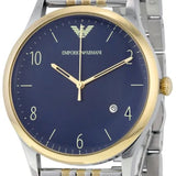 Emporio Armani Classic Quartz Blue Dial Two Tone Steel Strap Watch For Men - AR1868 Buy Now By Emporio Armani