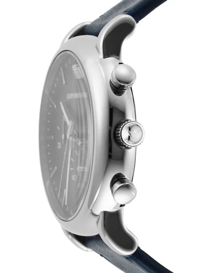 Emporio Armani Luigi Chronograph Blue Dial Blue Leather Strap Watch For Men - AR11451 Buy Now By Emporio Armani
