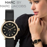 Marc Jacobs Baker Black Dial Black Leather Strap Watch for Women - MBM1273 Buy Now By Marc Jacobs